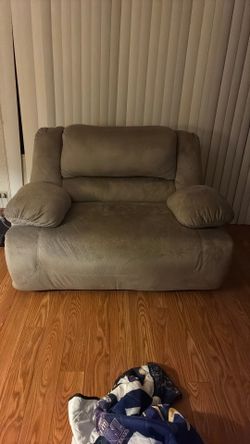 Gray double recliner