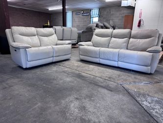 Real Leather Sofa and loveseat Power Recliner