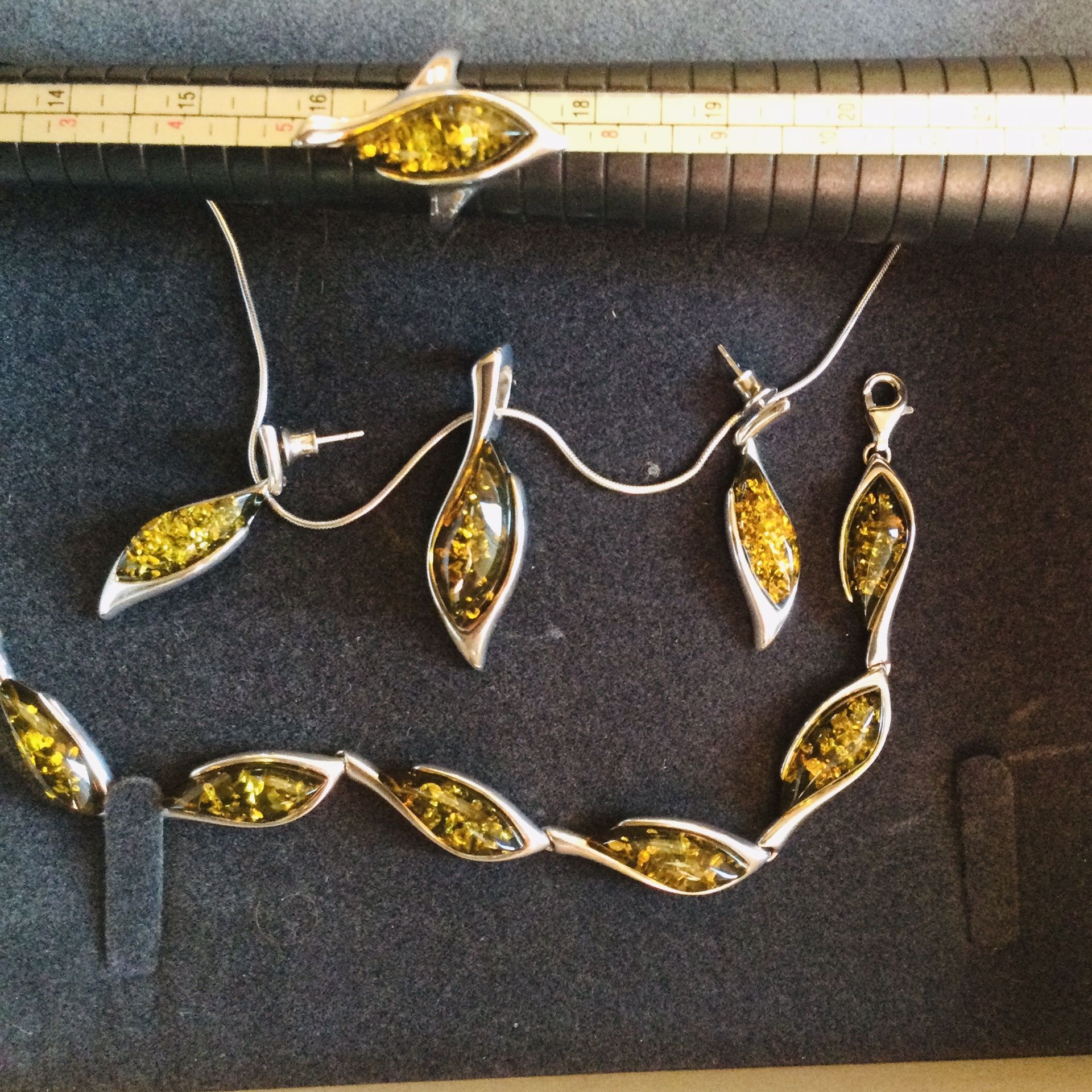 Genuine Amber Sets 925 Sterling Silver