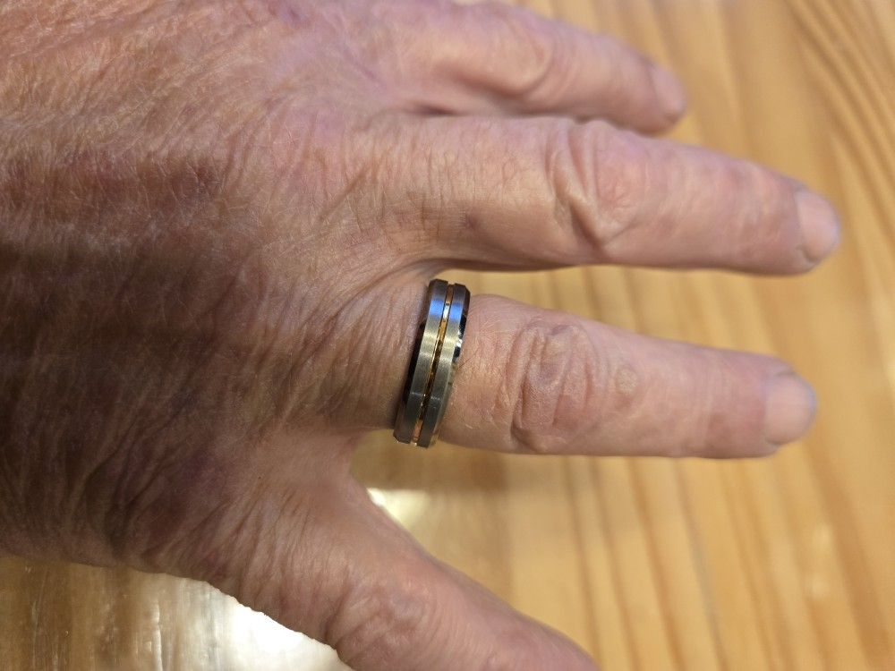 RING-MENS TUNGSTEN CARBON SIZE 10.75