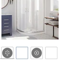 33"X 33" Round Corner Glass Shower Doors