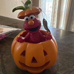 Elmo and pumpkin