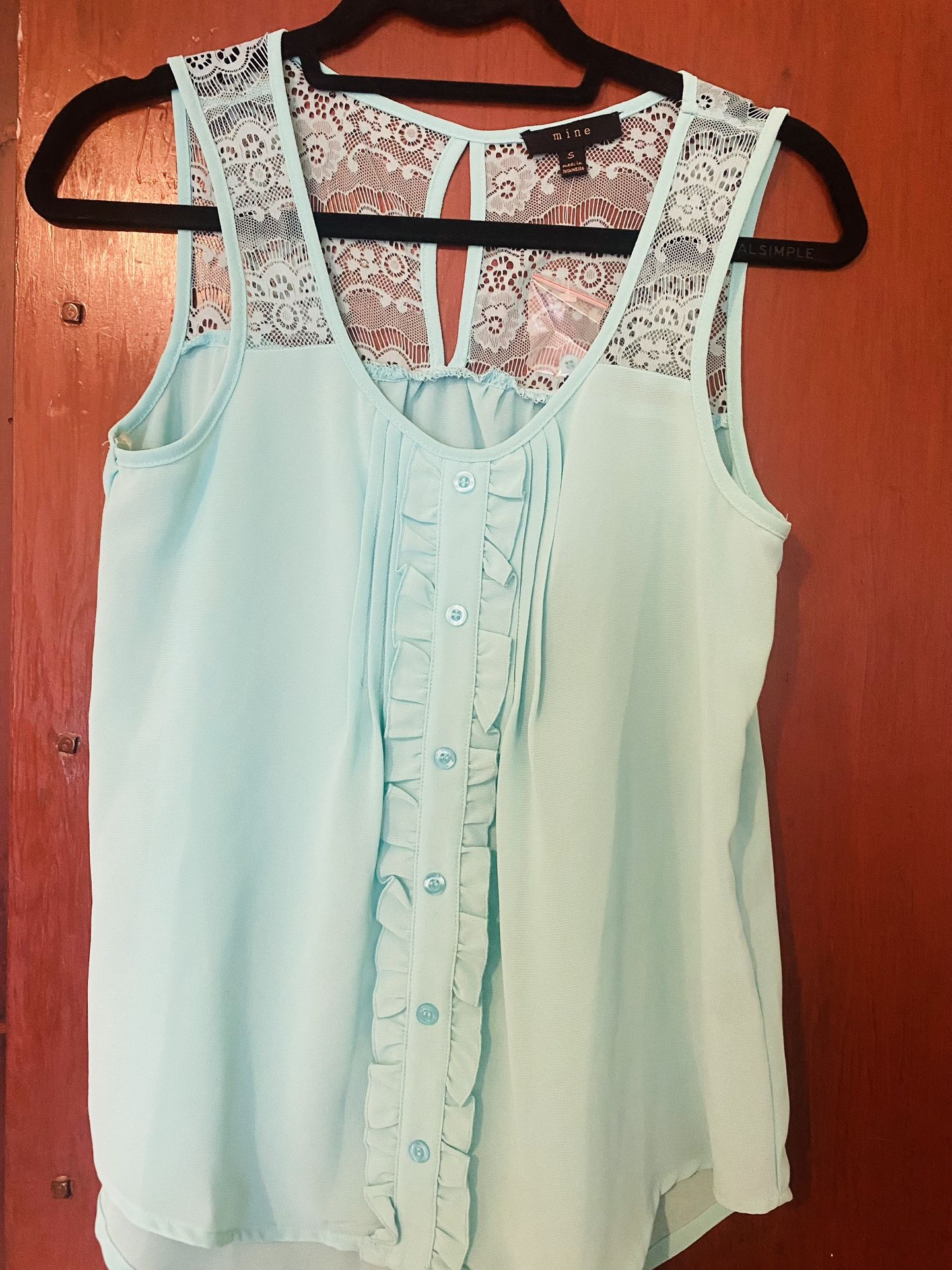 Size Small Light Blue Polyester Tank top 