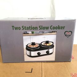 AMA Cucina, two Station slow cooker, 7 inch new