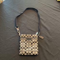 Coach Crossbody file bag purse canvas