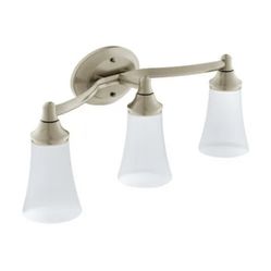 Moen YB2863BN ~ Eva Brushed Nickel Bath Light with Frosted Shades ~ NEW