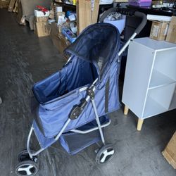 MoNiBloom 3 Wheels Pet Stroller, Foldable Dog Cat Cage Jogger Stroller with Weather Cover for All-Season, Storage Basket and Cup Holder, Breathable an