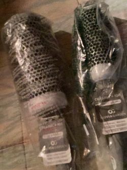 Olivia Garden Ceramic Thermal Hair Brushes 2 1/8” & 1 3/8” EACH