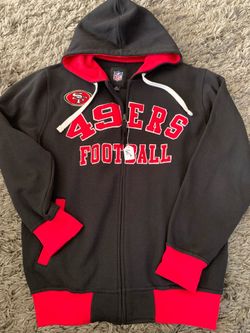 NFL SF Forty Niners Stitched Letter Zip Up Hoodie Men’s Size M