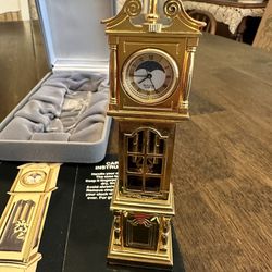  Collectible Mini Grandfather Clock.  Bulova  Quartz.