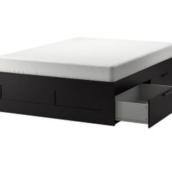 IKEA BRIMNES Queen Bed Frame with Storage – Black