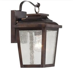 The Great Outdoor Irvington Manor 1-Light Chelsea Bronze Outdoor Wall Lantern Sconce 