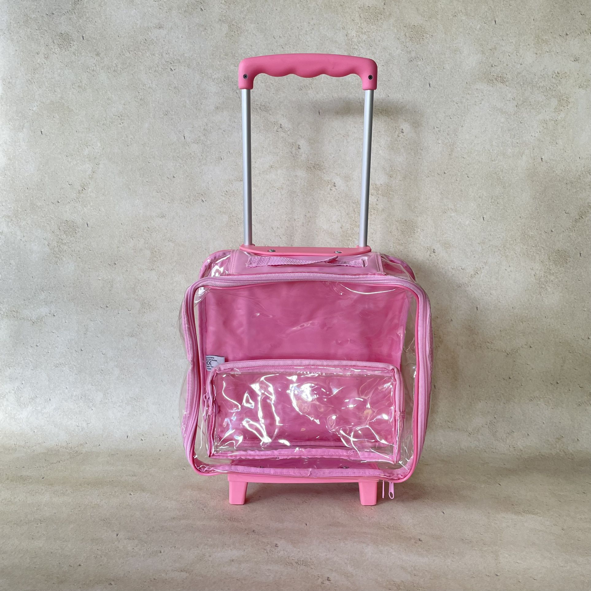 Girls Clear Rolling Suit Case
