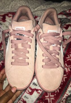 Pink suede puma shoes
