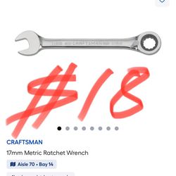 CRAFTSMAN 17mm Metric Ratchet Wrench