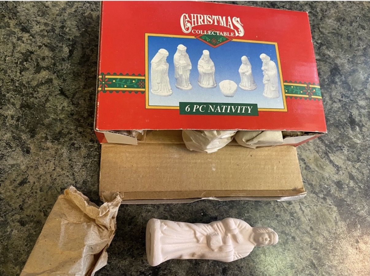 Miniature ceramic Christian Nativity