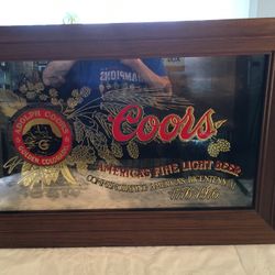 Coors Framed Glass Mirror Sign 