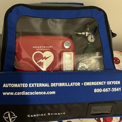 Automated External Defibrillator, Emergency Oxygen /Mask, First AID Kit  
