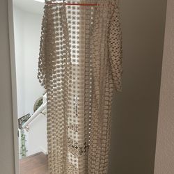 Floral Pearl Embellished Long Duster Cardigan