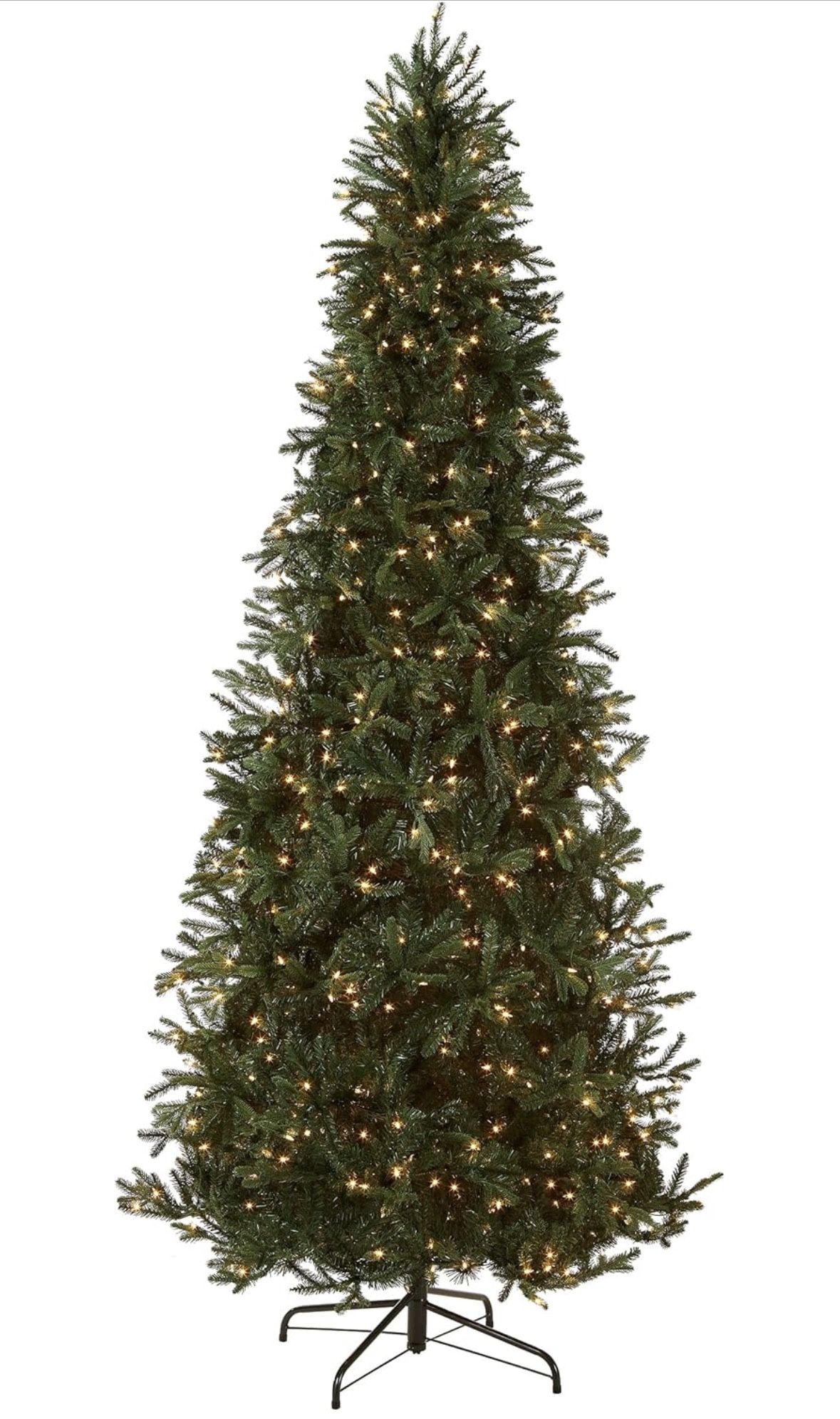9 ft Pre-Lit Tiffany Fir Slim Christmas Tree with 800 Clear Lights & Stand