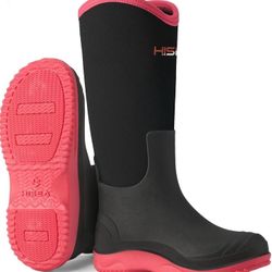 Women’s Waterproof Neoprene Work Boots Size 9.5 Women Size 10 Women Knee High Rain Boots Deck Boots Winter Boots Insulted Boots Rain Boots