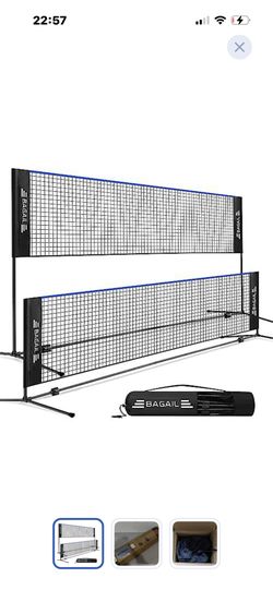 BAGAIL Badminton Net, Foldable Sports Net 10 FT/ 14 FT/ 17 FT Wide, Height Adjustable Net Set with Carry Bag for Tennis, Pickleball or Pool Volleyball