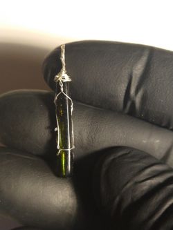 Natural Green Tourmaline Cabochon Pendant (925)