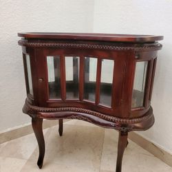 Early 1900's Kidney Shaped Curio Cabinet
