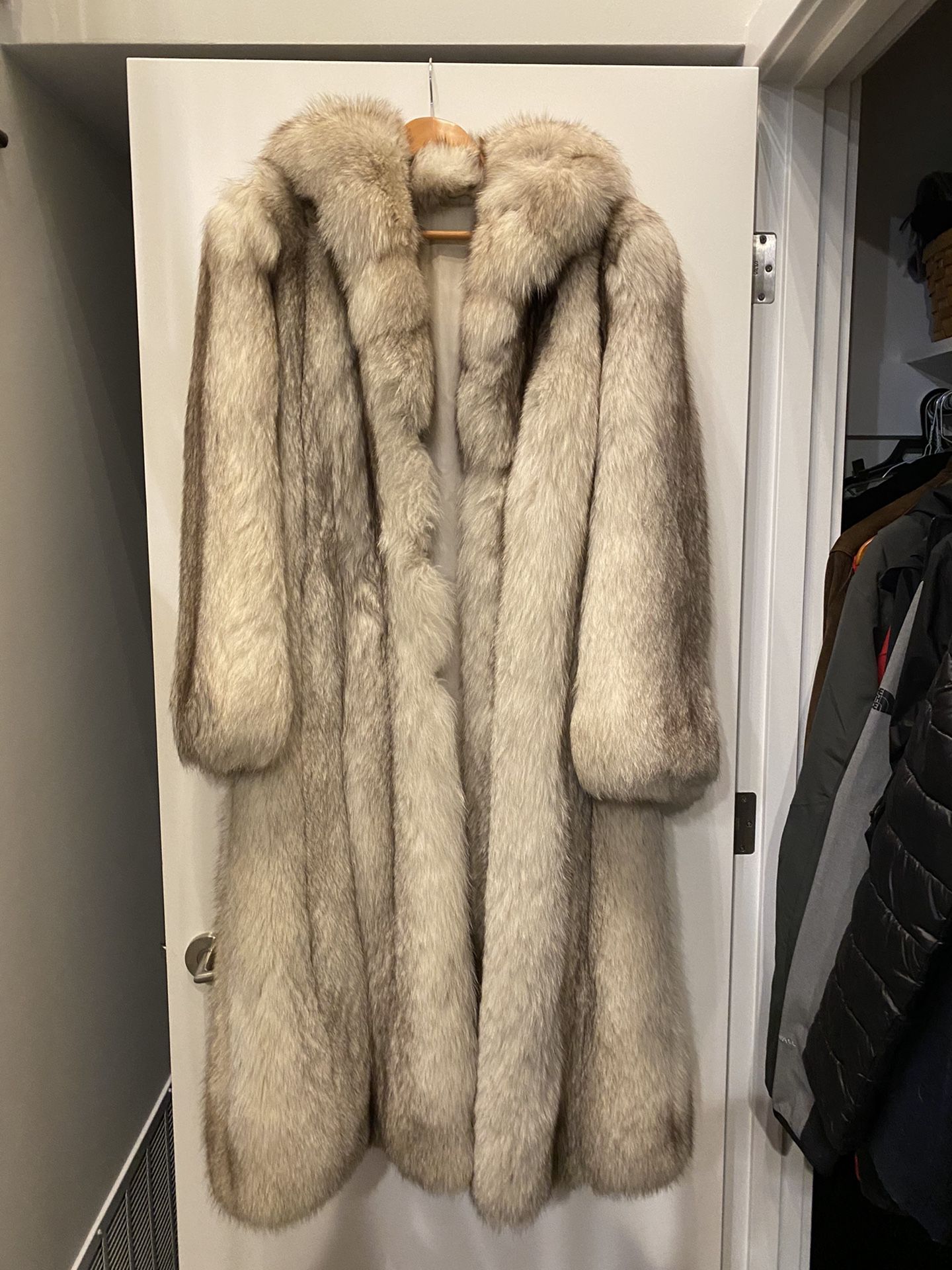 Vintage Blue Fox Full Length Fur Coat