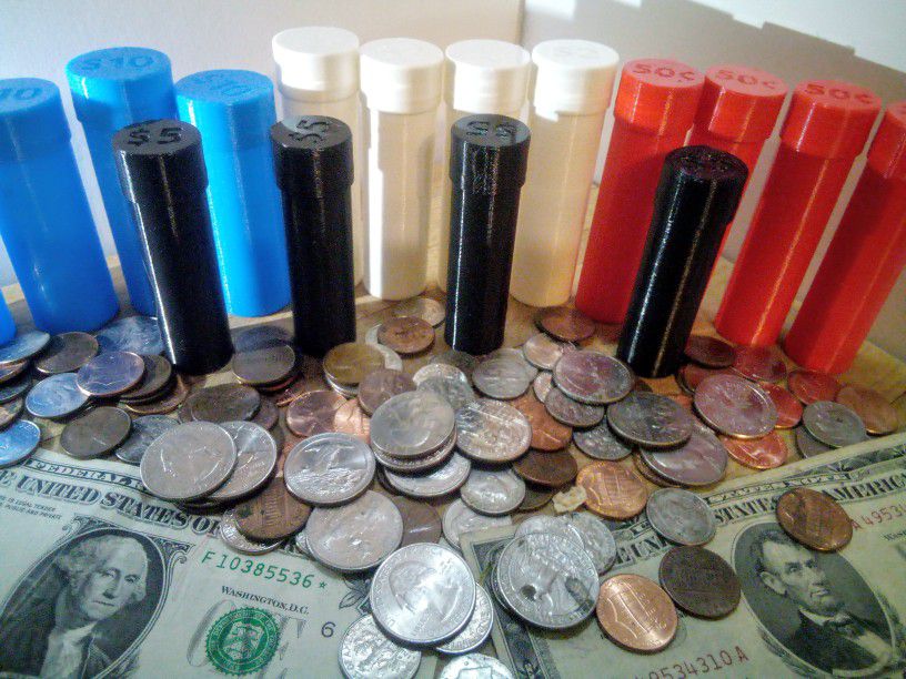 Coins Tubes 16' Pieces Durable  Material  You Could Stored About $60 In Change
