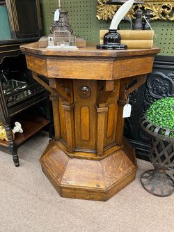 Antique Oak Pulpit Storage Cupboard
