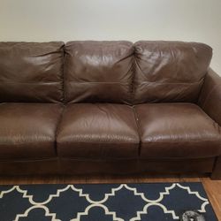 Free Leather Couch W/ Cat Scratches