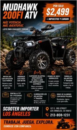 🔥 Mudhawk 200FI ATV – Potencia y Diversión Todo Terreno 🔥