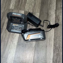 RIDGID 18V 4AH MAX OUTPUT BATTERY WITH CHARGER