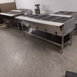5 Pan Steam Dry Commercial Natural Gas Propane Restaurant Bain Marie Warmer Table
