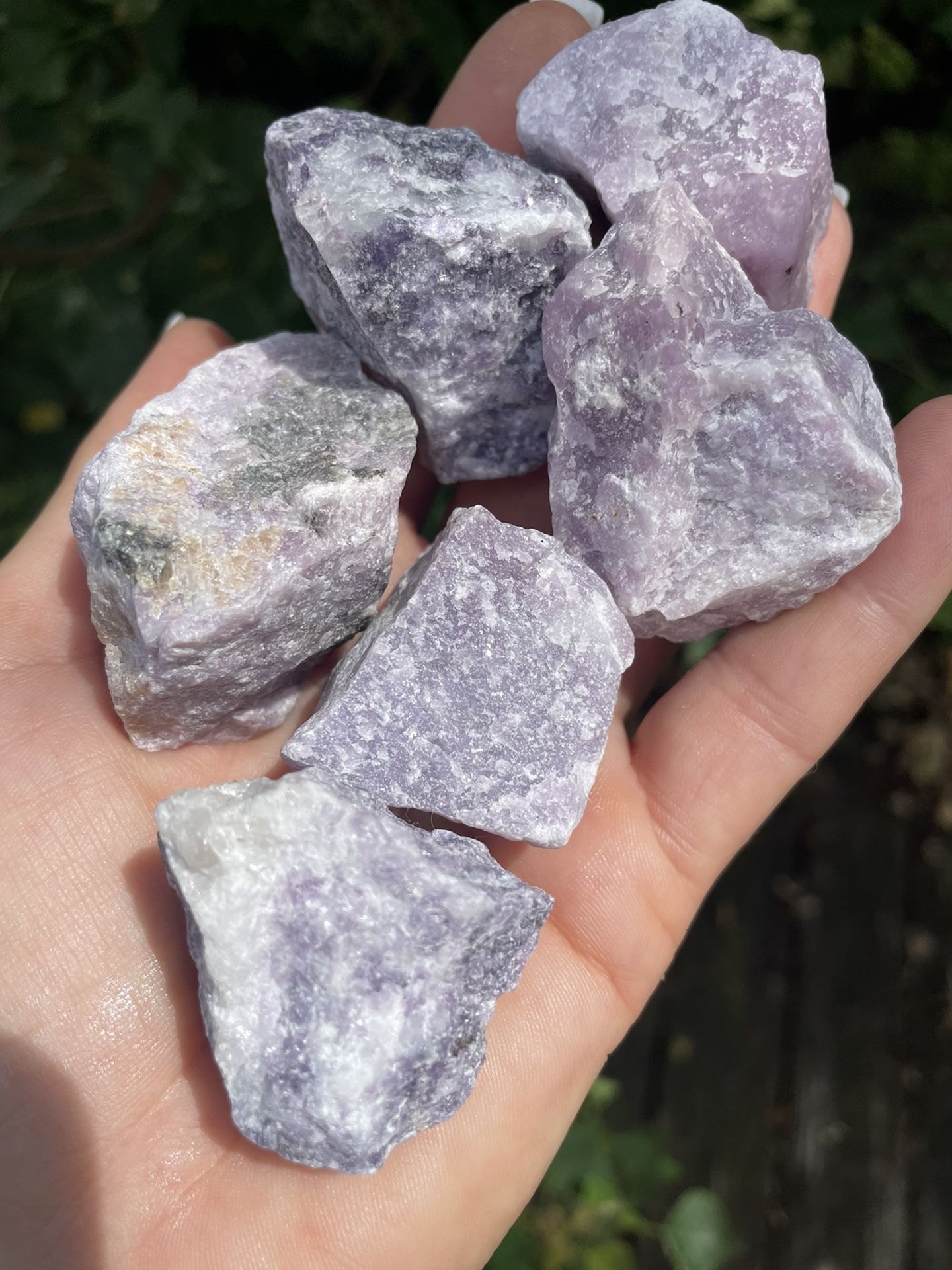 Handful Of Raw Lepidolite Stone