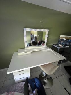 White ikea vanity