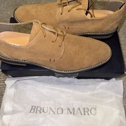 Bruno Marc Shoes Men Size 10.5 Brown Suede Dress Casual NEW $30