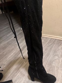 Glitter long boots