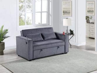 Sleeper Sofa W/ Cup Holders & USB Port - Dark Gray Color