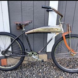 Vintage WESTERN flyer Ratrod Bicycle TANK/SPRINGER
