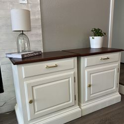 Refinished Set Of Nightstands | Solid Wood | White