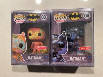 Batman Art Series Funko Pop Set *SEALED* Target Exclusives Black Yellow Orange Dark Blue DC Heroes 01 02 03 04 Hard Stack Protectors Graffiti