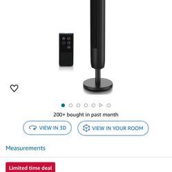 Senville 42" Oscillating Tower Fan for Bedroom, Remote, Bladeless, Quiet, 3 Modes, 7-Hour Timer, LED Display, Black
