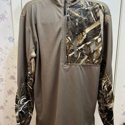 Mens Magellan Hunt Gear Mag Wick Semi-fitted Long Sleeve 1/4 Zip Shirt Size Medium