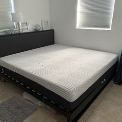 King Size Bed Frame & King Memory Foam Mattress 