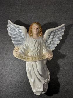 Rare Vintage Large 27”x24”Hanging Angel Blow Mold “Gloria In Excelsis Deo “