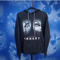 mens womens unisex vintage horror scary movie chucky movie promo pullover hoodie sweater sweatshirt jacket coat size medium