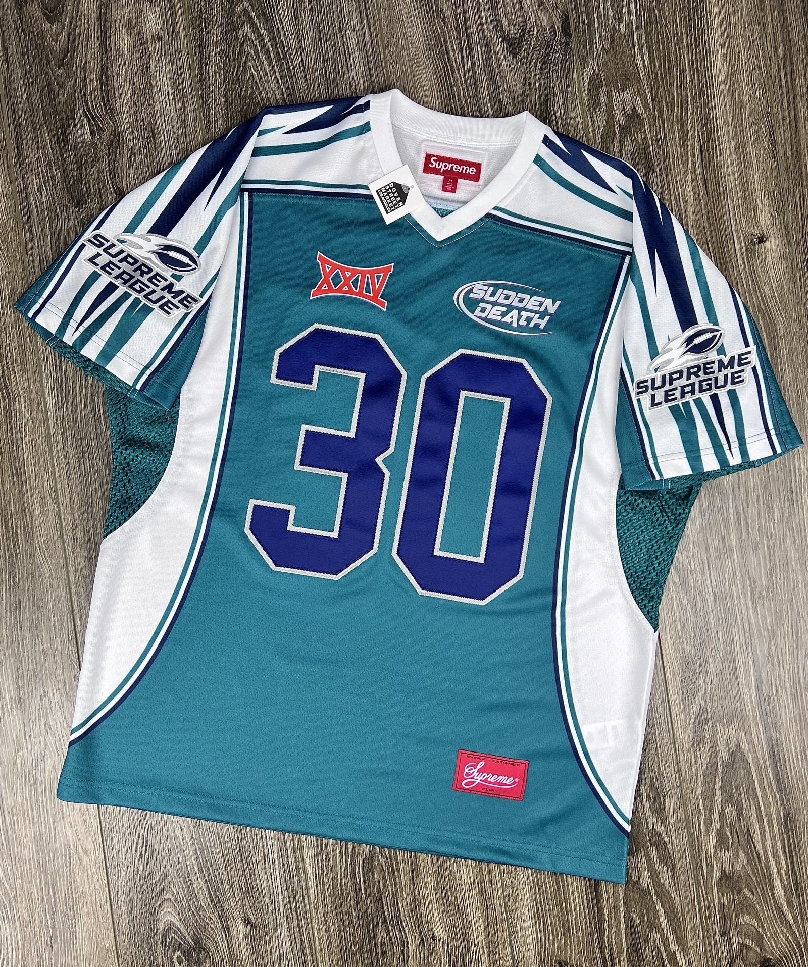 Supreme Sudden Death Football Jersey 'Teal' Brand New for Sale in