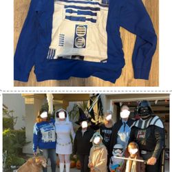 Star Wars R2-D2 Halloween Costume Sweatshirt sweatshirt and headband  size XL 